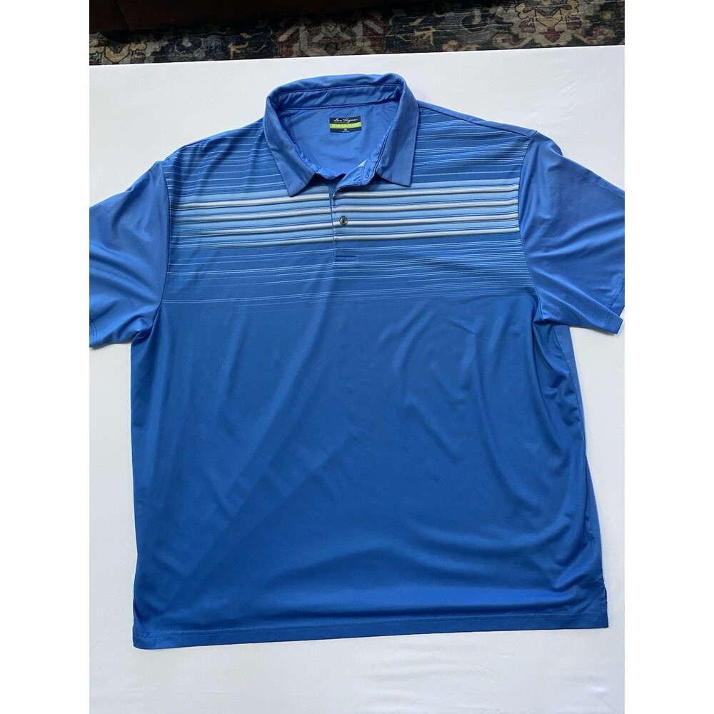 Ben Hogan Performance Polo Shirt Men's 3XL Blue Striped Short Sleeve Golf Top